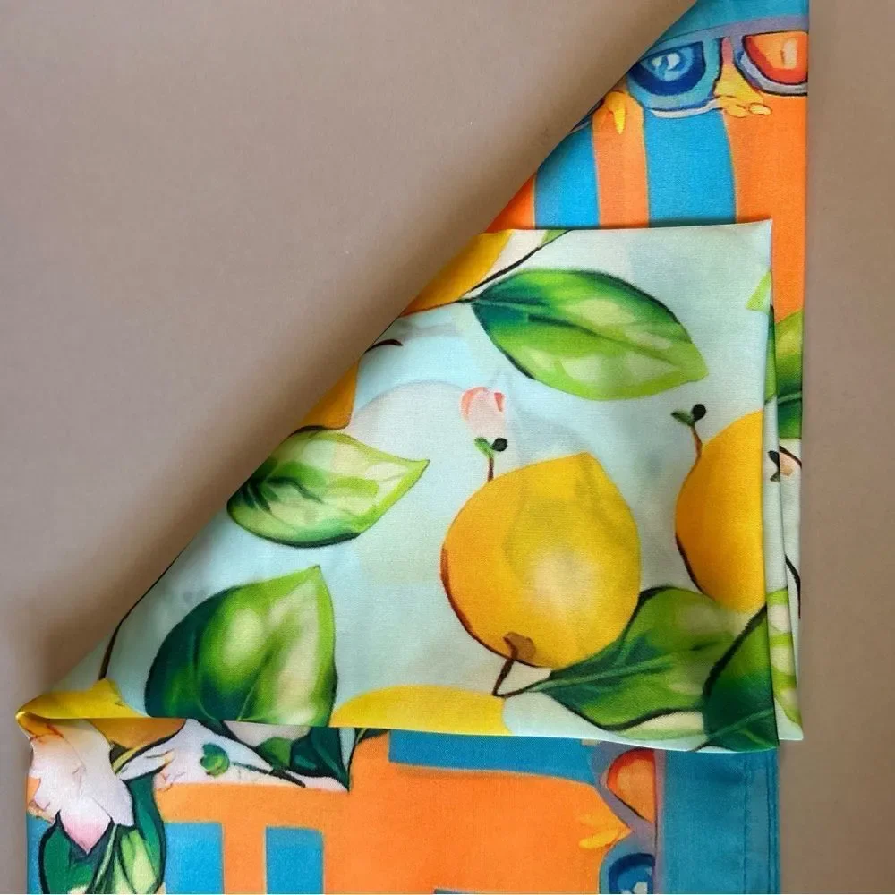 Vibrant Lemon Print Scarf S80